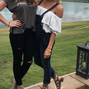 Free People Denim Overalls